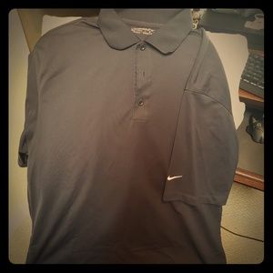 Black nike athletic golf shirt